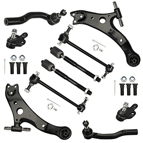 BRTEC Front Lower Control Arms w/Ball Joint Sway Bar Tie Rods 2002 2003 for Toyota Camry; 2002 2003 for Lexus ES300 Lower Control Arms w/Ball Joint Suspension Kit - 10pc Set - Image 1