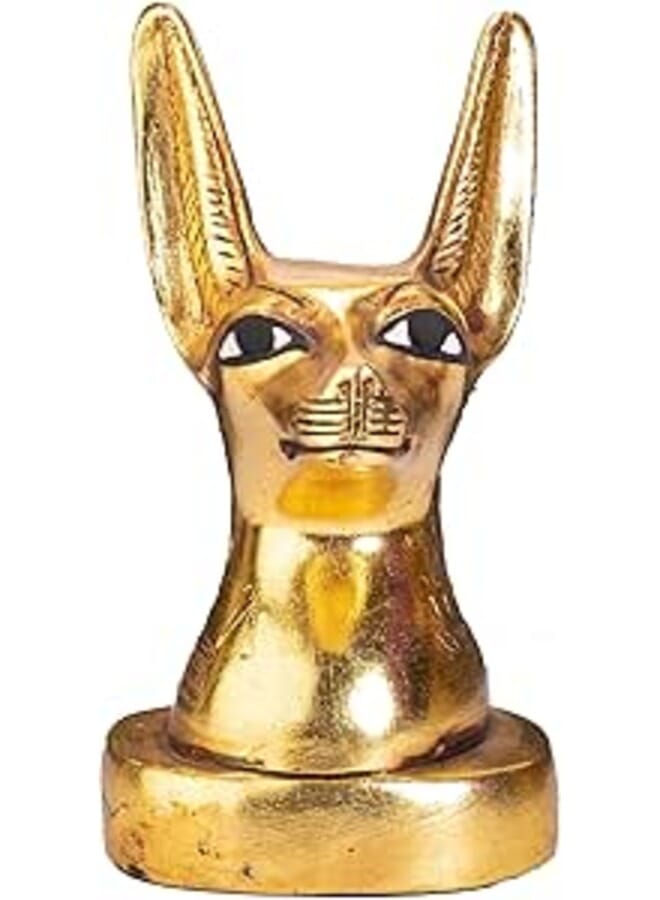 Amazing Anubis Jackal Head the god of afterlife and mummification with amazing gold leaf hand painted- Replica Altar statue made with Egyptian soul.