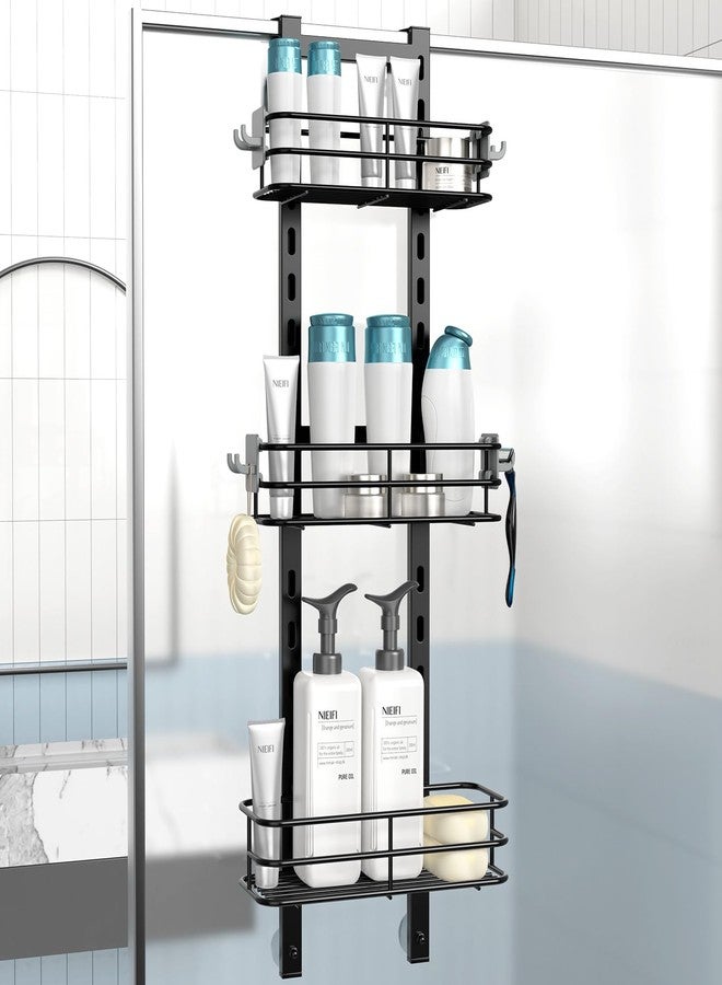 Nieifi Over The Door Shower Caddy Pantry Organizer Rack with Reliable Hooks, Sturdy Rust Proof Hanging Shower Organizer Shelf Basket Storage Rack, Bathroom Shelves Drill Free Extra Large - Image 1