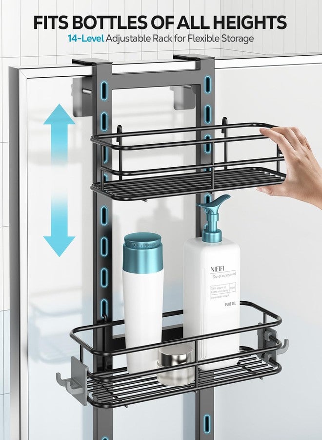 Nieifi Over The Door Shower Caddy Pantry Organizer Rack with Reliable Hooks, Sturdy Rust Proof Hanging Shower Organizer Shelf Basket Storage Rack, Bathroom Shelves Drill Free Extra Large - Image 2