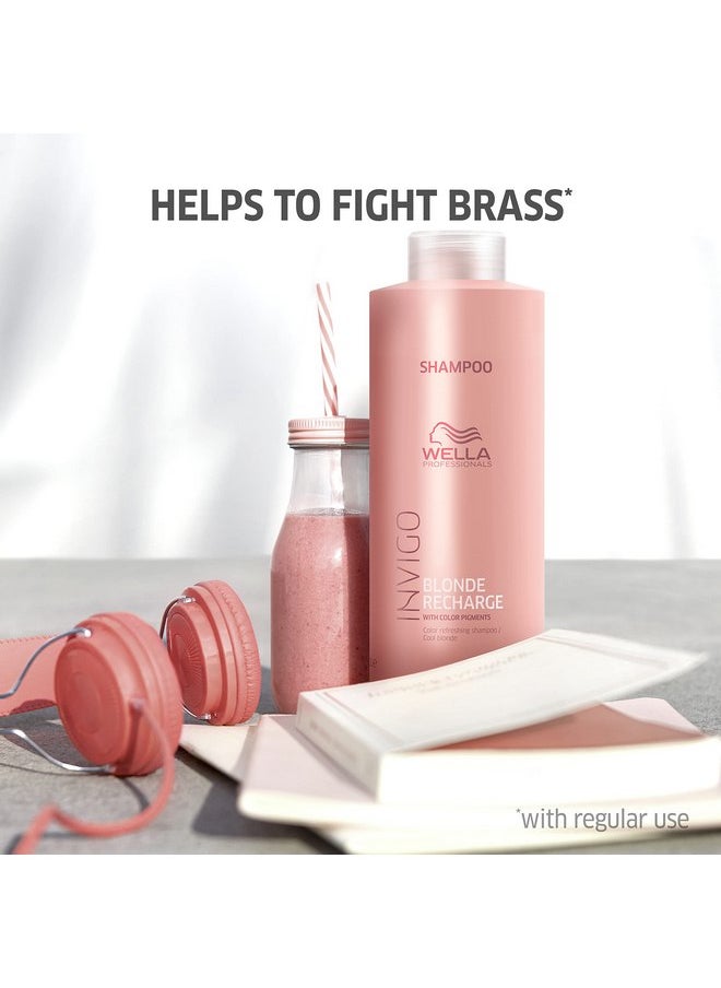 Wella Professionals Wella Professionals Invigo Blonde Recharge Cool Color Refreshing Shampoo| Refresh and Maintain Blonde Color| Rid Brassiness|33.8 Fl Oz  - Image 2