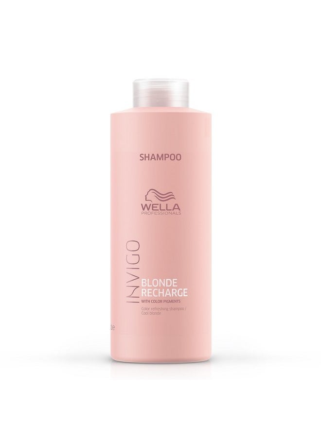 Wella Professionals Wella Professionals Invigo Blonde Recharge Cool Color Refreshing Shampoo| Refresh and Maintain Blonde Color| Rid Brassiness|33.8 Fl Oz  - Image 1