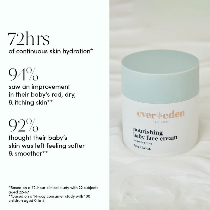 إيفردين Nourishing Baby Face Cream 1.7 oz. | Non-Toxic and Fragrance-Free Baby Face Lotion | Rich, Non-Greasy Baby Moisturizing Cream | Baby Face Moisturizer with Clean Ingredients - Image 3