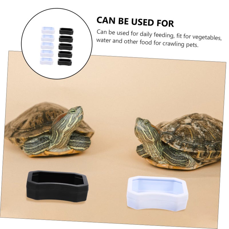 Reptile Food Water Bowls 10Pcs Durable Feeding Dish for Lizard Turtle Gecko Terrarium - Image 3