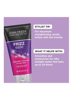John Frieda John Frieda Anti Frizz, Frizz-Ease Straight Fixation Styling Creme, Straight Hair Product for Smooth, Silky, No-Frizz Hair, 5 Ounces  - Image 3