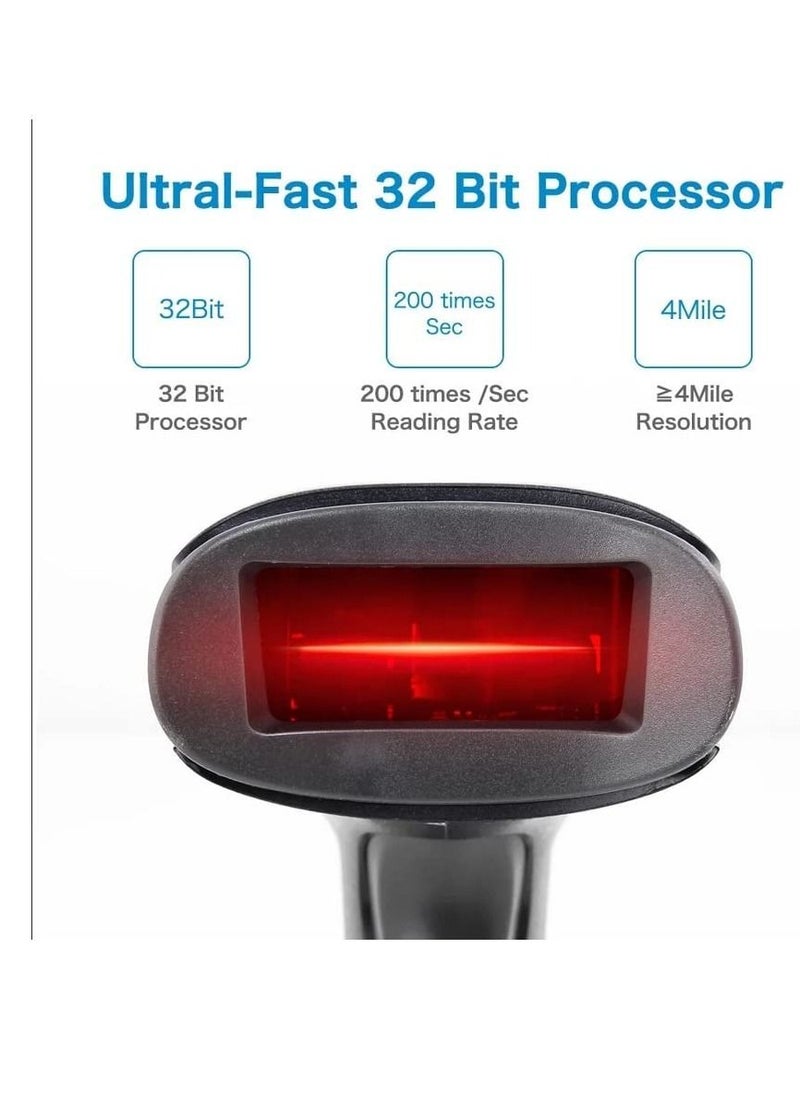 Ntech - Ntech USB Wireless Barcode Scanner Handheld Laser Barcode Reader (2.4GHz Wireless & USB2.0 Wired) - Image 1