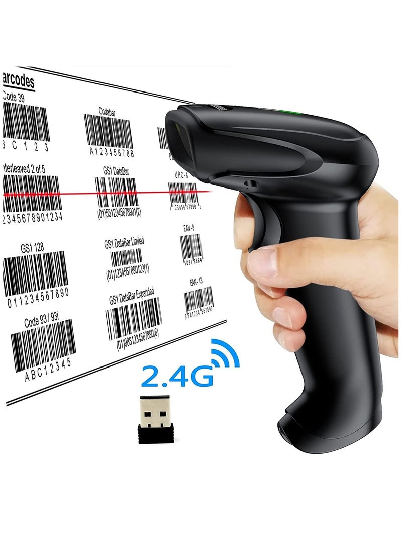 Ntech - Ntech USB Wireless Barcode Scanner Handheld Laser Barcode Reader (2.4GHz Wireless & USB2.0 Wired) - Image 1