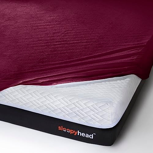 Sleepyhead 100% Waterproof Cotton Feel Mattress Protector | King Size, 78 x 72 Inches | Breathable & Ultra Soft Fitted Bed Protector| Beetroot (Maroon) - Image 5