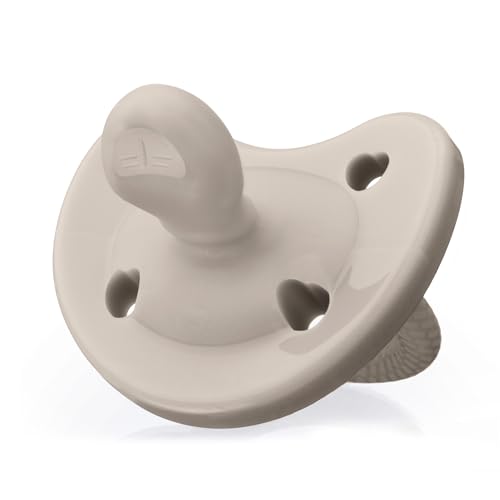 Chicco PhysioForma Luxe Orthodontic Pacifier, 6-16m | 100% Soft Silicone | Supports Breathing & Oral Development | Textured Shield & Handle | Includes Sterilizing Case | BPA Free | Grey, 2pk - Image 5