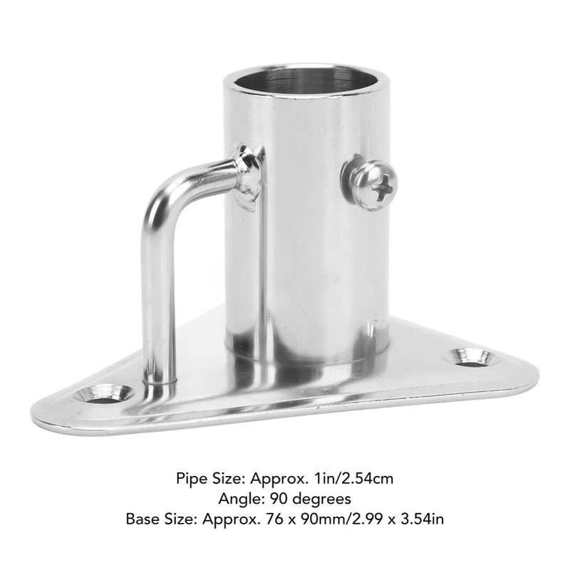 316 Stainless Steel Flag Pole Holder 90 Degree 1 Inch Mounting Bracket With Triangle Base Buttress For Ships Yachts - Image 4