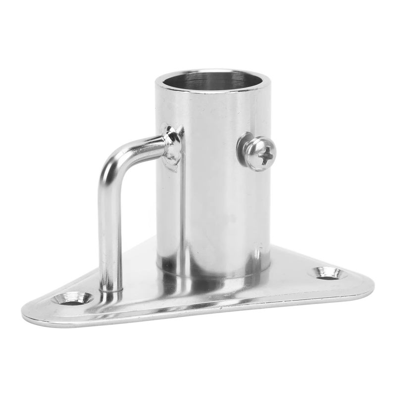316 Stainless Steel Flag Pole Holder 90 Degree 1 Inch Mounting Bracket With Triangle Base Buttress For Ships Yachts - Image 2