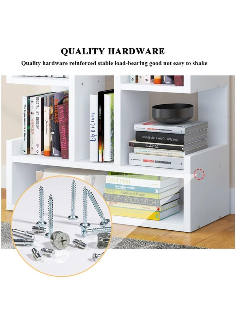XiuWoo - 10-Tier High-Capacity Free-Standing Wood Bookcase and Bookshelf Organizer, Home Office Storage Rack, Home Display Rack - Image 1