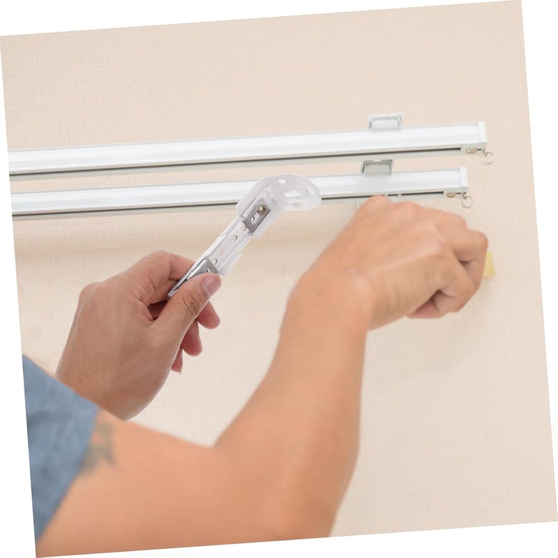 Garneck 2Pcs Double Roller Shades Brackets Curtain Track Mounting Hardware for Window Treatments Versatile Fixed Side Brackets for Light Control and Privacy - Image 5