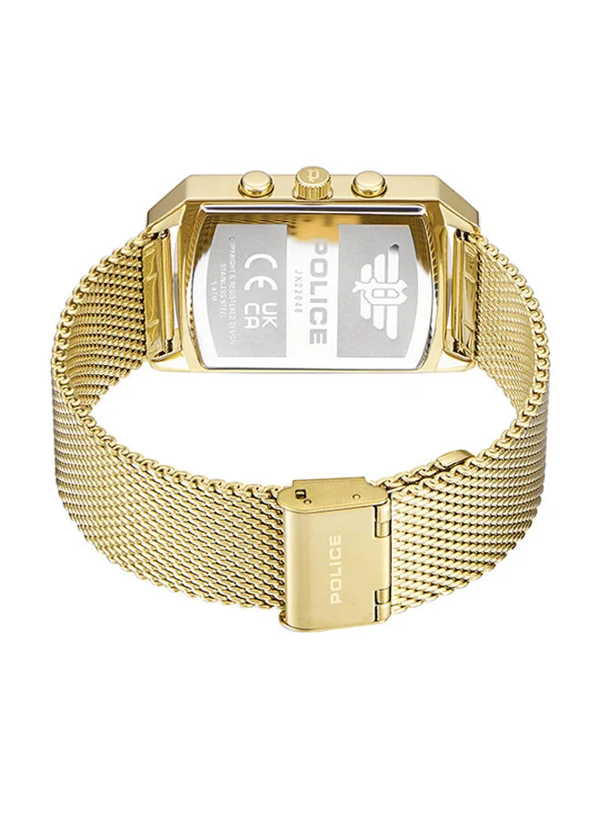 بوليس Saleve Watch For Men Black Dial And Yellow Gold Plated Mesh Bracelet