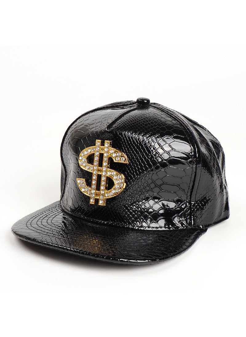 Generic - Crocodile Pattern Gold Dollar Hip-Hop Cap Silver - Image 1