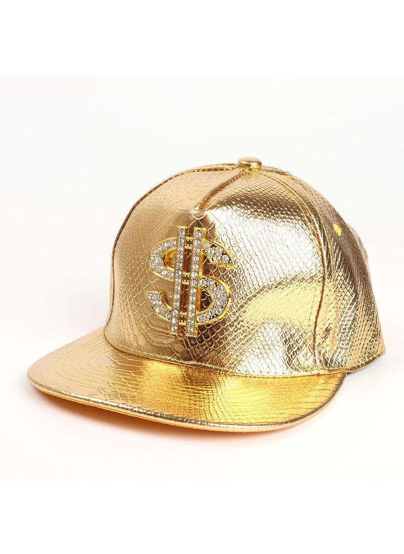 Generic - Crocodile Pattern Gold Dollar Hip-Hop Cap Silver - Image 1