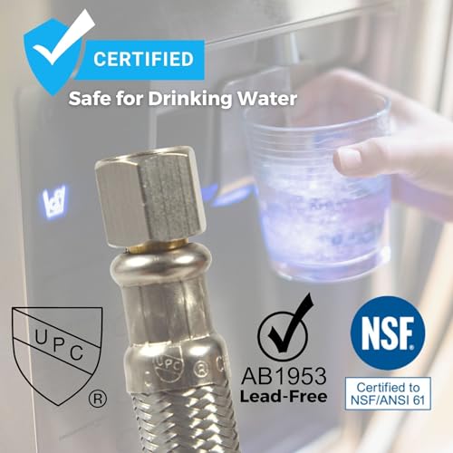 Hippohose LONG Refrigerator Hose (30 FT) - Universal Fit to ALL Refrigerator Brands - Icemaker Water Supply Line - ¼” x ¼” Connections - Refrigerator Supply Hose for Ice & Water - Image 5