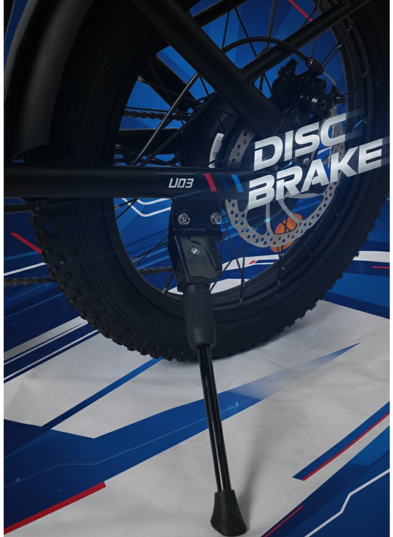 Lucky Liang U03 Electric Bike 500W Motor (750W Max), 48V 13Ah Battery, 45Km/h Speed, 45Km Range, 20”3.0 Tires, Disc Brakes, Carbon Steel Frame – Powerful Long Range E-Bike for Adults - Image 3