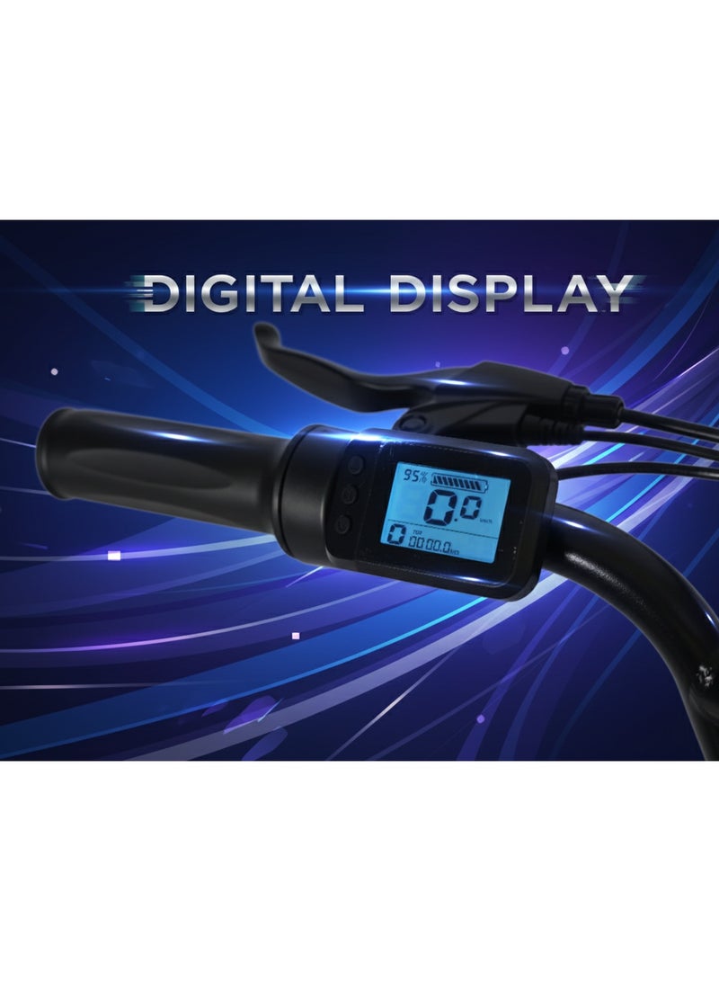 Lucky Liang U03 Electric Bike 500W Motor (750W Max), 48V 13Ah Battery, 45Km/h Speed, 45Km Range, 20”3.0 Tires, Disc Brakes, Carbon Steel Frame – Powerful Long Range E-Bike for Adults - Image 5