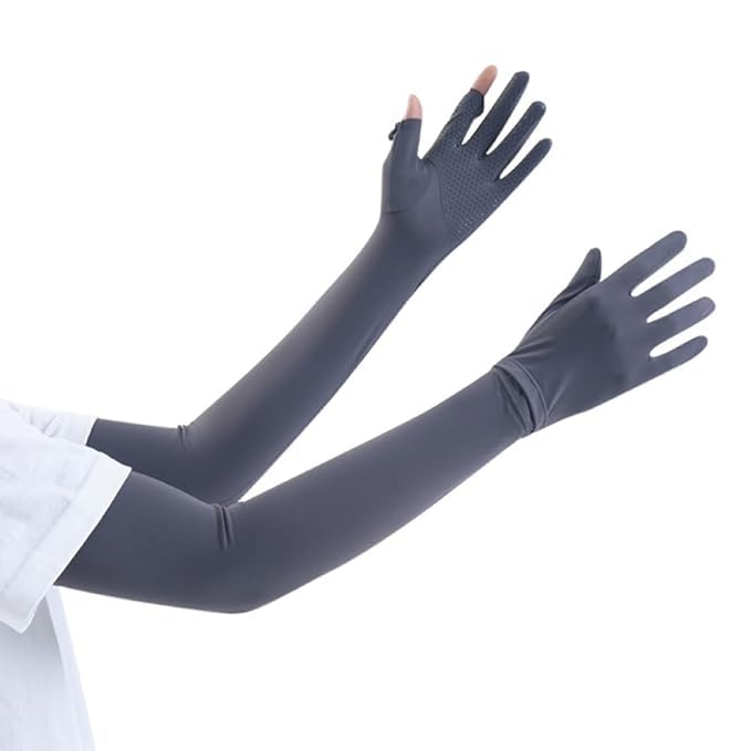 SEMITO UV Protection Sleeves for Women & Girls, Sunblock Driving Gloves Non Slip for UV Protection Cooling Arm Sleeves for Biking, Cricket, Cycling, Golf & Outdoor Sports - Image 1