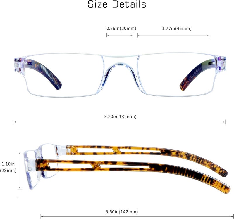 VisionGlobal 5/8 Pairs Reading Glasses, Computer Reading Glasses for Women and Men, Fashion Square Eyewear Frame - Image 3