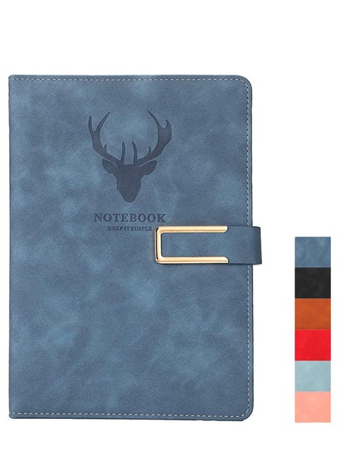 A5 Notebook Journal, Hardcover Executive Notebooks with Premium Thick Paper, PU Leather Notepad for Business Office Daily Work Student (8.4 * 6Inch Blue)