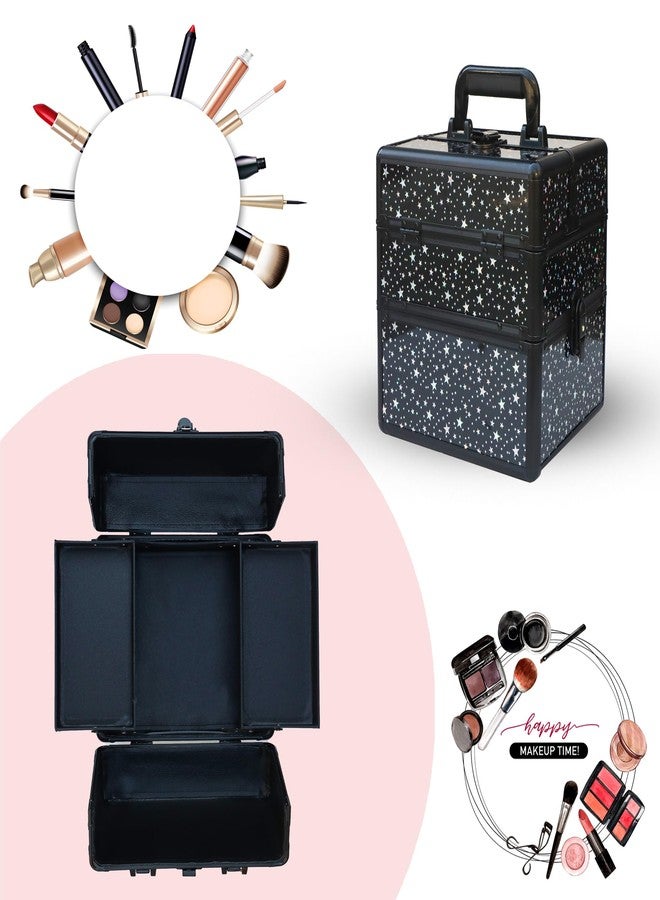 Adson Professional Beauty Makeup Cosmetic Vanity Case/Box (Rose Gold 1) - Image 5