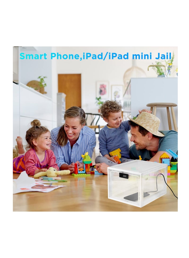 Excefore Clear Medication Lock Box, Lockable Storage Box for Safe Medicine Storage, Refrigerator Food Snack Locking Box iPad Phone Lock Box for School Office and Kitchen Home Safety - Image 3