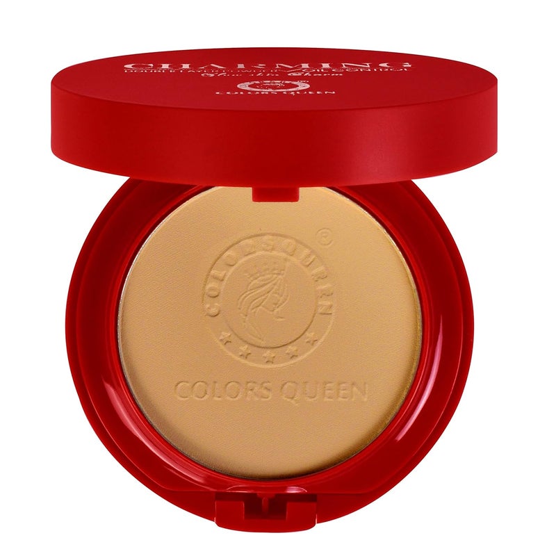 COLORS QUEEN Colors Queen 2in1 Charming Compact Powder  03 Honey 18g  Oil Control Lightweight  LongLasting Pressed Powder  Matte Compact Powder for Face Makeup with Mirror and Puff - Image 3
