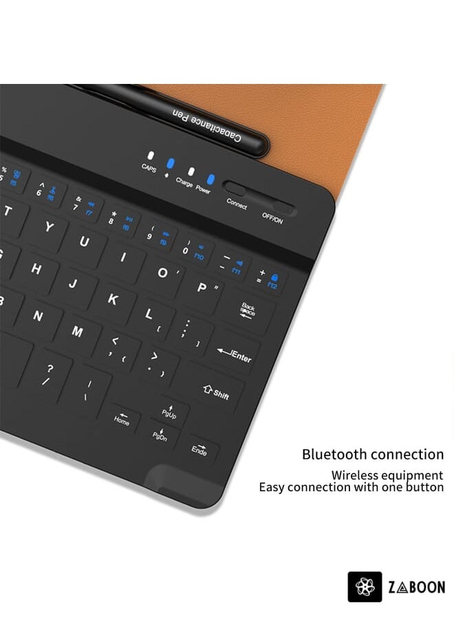 For Samsung Galaxy Z Fold5 GKK Gear Adjustment Bluetooth Keyboard + Pen + Mouse + Case Set(Carbon Fibre)