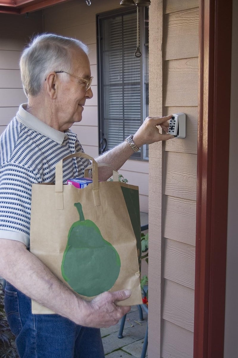 Kidde AccessPoint 001413 KeySafe Original Slimline Push Button Combination Key Lock Box - 2-Key, White - Image 2