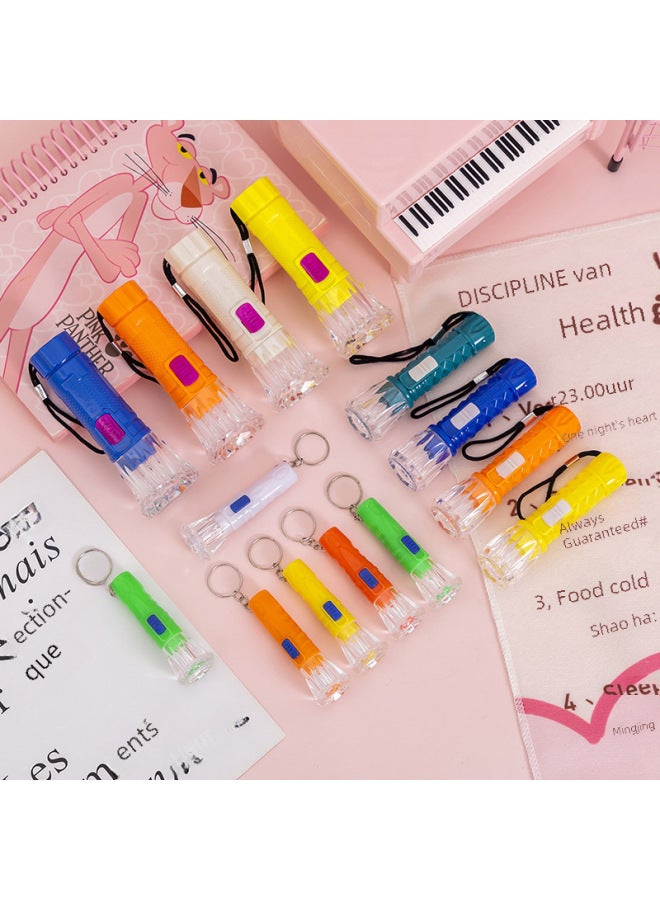 Children's Mini Flashlight Transparent Outdoor Portable Illuminating Small Flashlight Kindergarten Prizes Small Gift Toys 