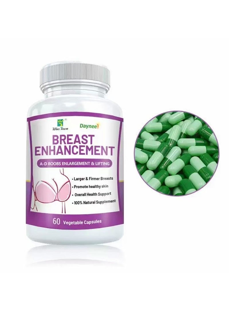 Wins Town Enhancer Supplement for Fast Growth and Bigger Bust  Enlargement Formula to Increase Firmness Perkier and Fuller 60 Capsules  - Image 1