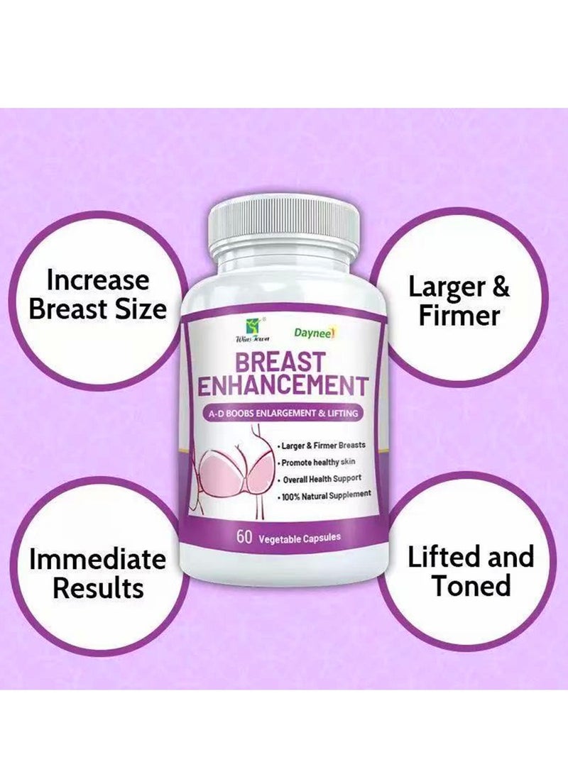 Wins Town Enhancer Supplement for Fast Growth and Bigger Bust  Enlargement Formula to Increase Firmness Perkier and Fuller 60 Capsules  - Image 4