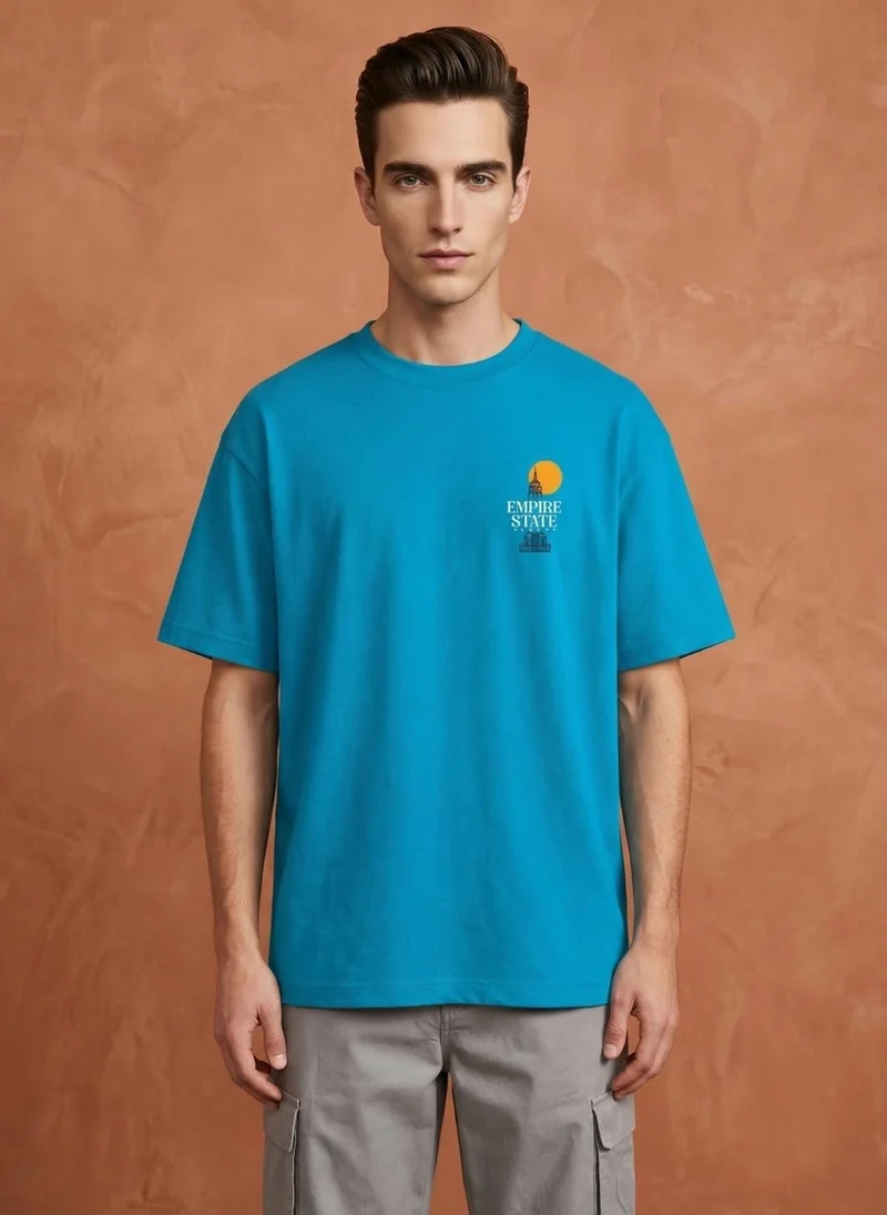 NOBERO Men Oversized Graphic Printed T-shirt