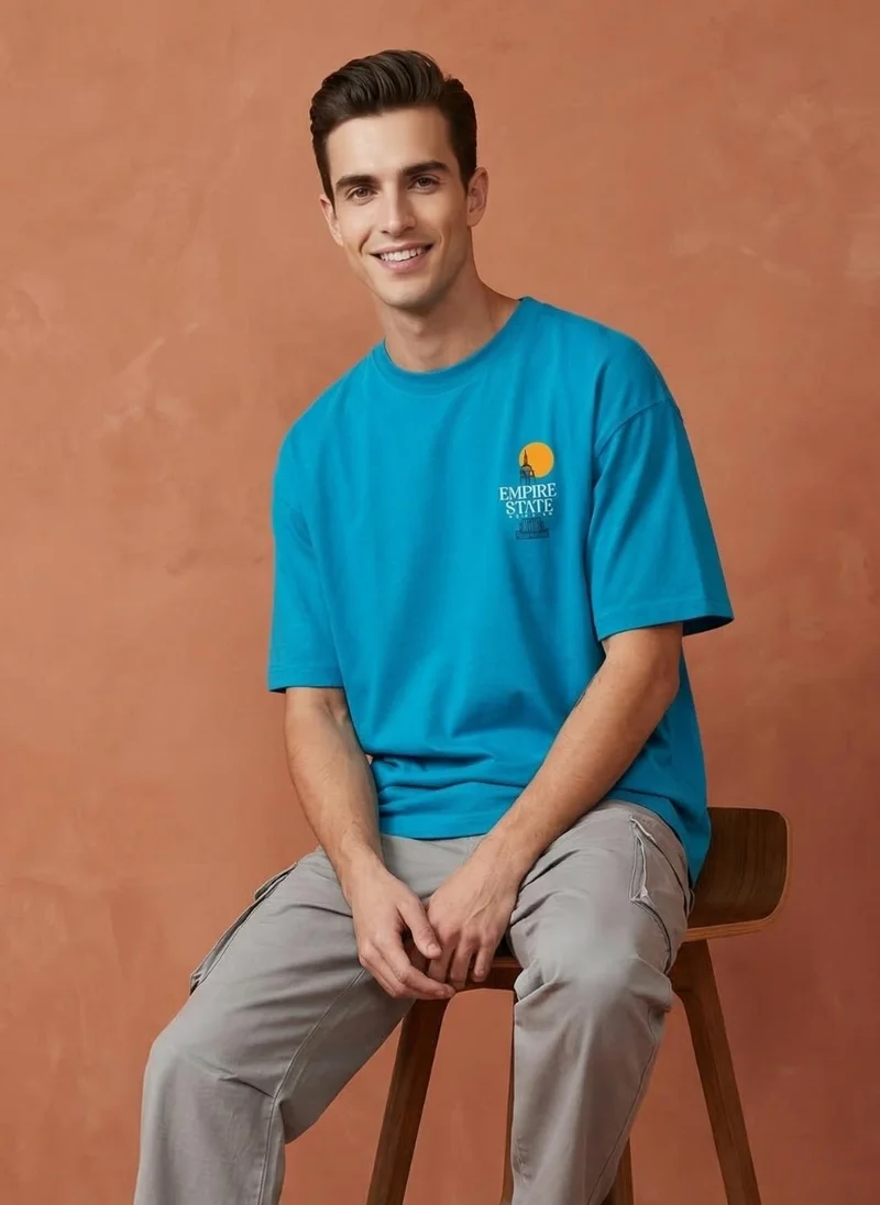 NOBERO Men Oversized Graphic Printed T-shirt