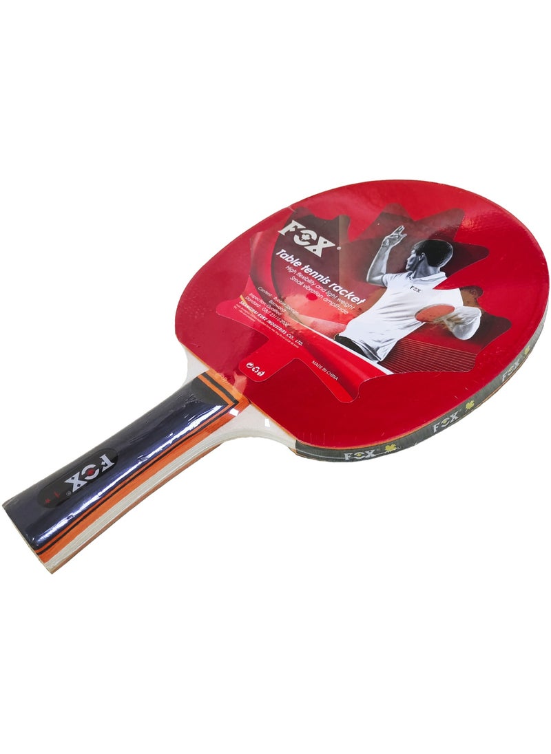 Fox - Table Tennis Racket Long Handle With Case 1-Star, Black/Orange Hand - Image 1