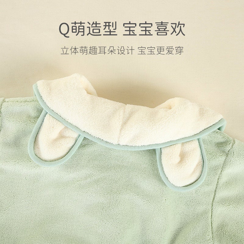 general Kids Coral Fleece Bathrobe Thick Warm Absorbent Long Sleepwear for Autumn Winter - Image 2