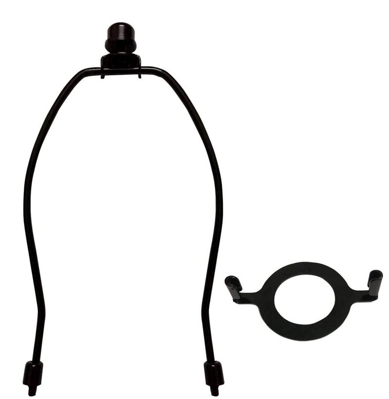 RddenIy 6" Lamp Shade Harp Holder and E26 Light Base UNO Fitter Adapter Converter Finial Set,for Table and Floor Lamps - Image 1