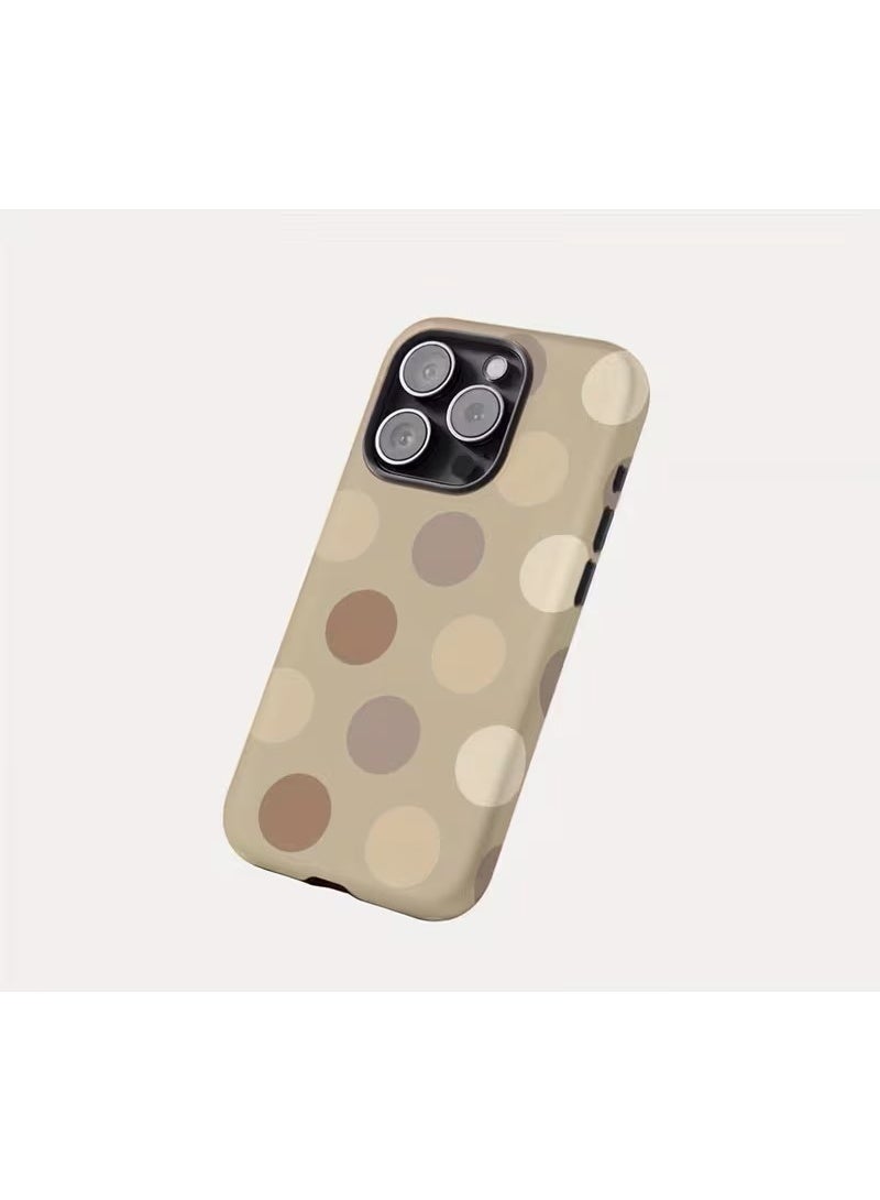 تيمو حافظة هاتف بنقشة البولكا الدوارة المتوافقة مع آيفون 16 بروماكس مع تصميم  2 في 1 مضاد للصدمات والخدوش - Image 2