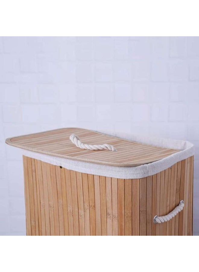 Pan Home Gervase Foldable Bamboo Laundry Hamper 42X32X60CM-Natural - Image 4