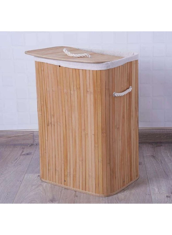 Pan Home Gervase Foldable Bamboo Laundry Hamper 42X32X60CM-Natural - Image 3