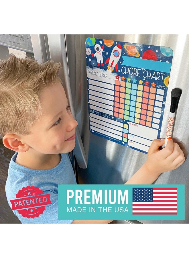 Hadley Designs Space Dry Erase Chore Chart For Kids - Magnetic Chore Chart For Kids Magnetic, Chores Chart For Kids, Responsibility Chart For Kids, Good Behavior Chart For Kids At Home, Kids Chore Charts For Kids - Image 4