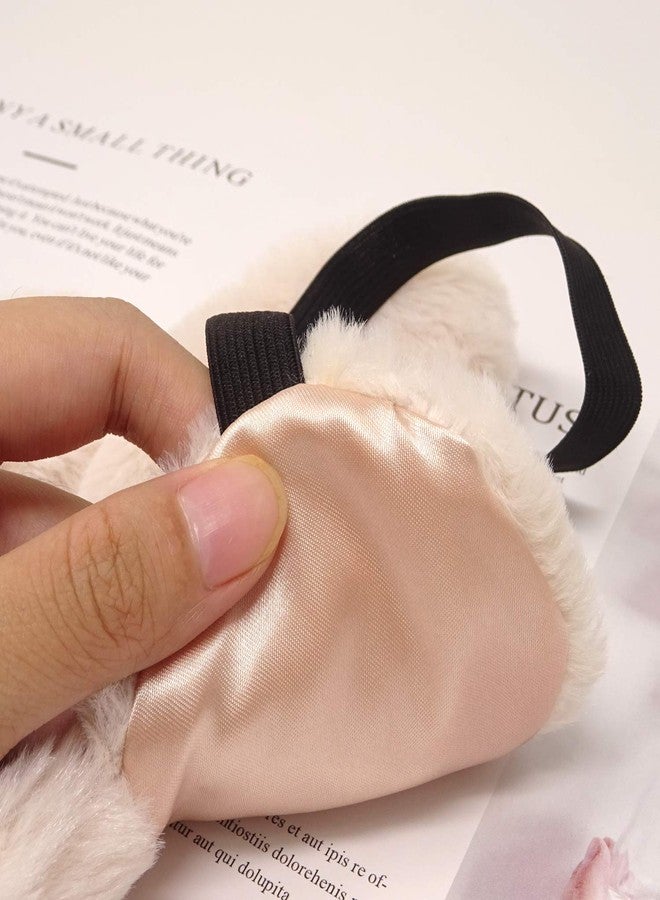 Honbay Plush Rabbit Sleeping Eye Mask Cute Cartoon Animal Eye Mask for Children (Beige) - Image 3