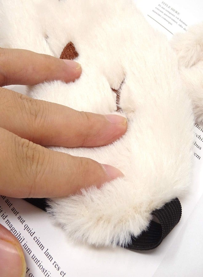 Honbay Plush Rabbit Sleeping Eye Mask Cute Cartoon Animal Eye Mask for Children (Beige) - Image 4