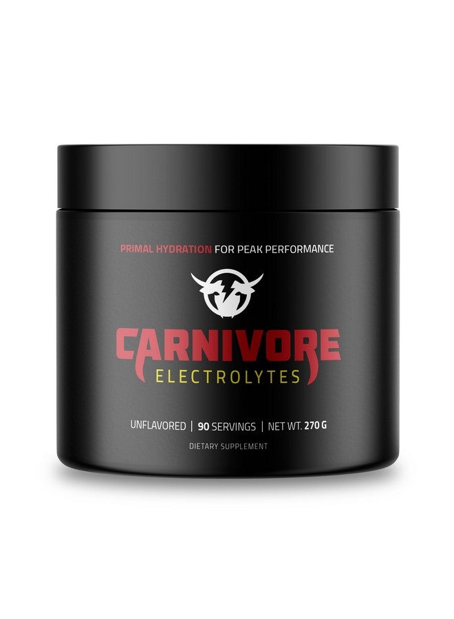 Carnivore Electrolytes: Premium Hydration Powder For Carnivore Diet - Balanced Electrolyte Support, Zero Carb, Keto Friendly - Optimal Energy & Recovery - 90 Servings (Unflavored)