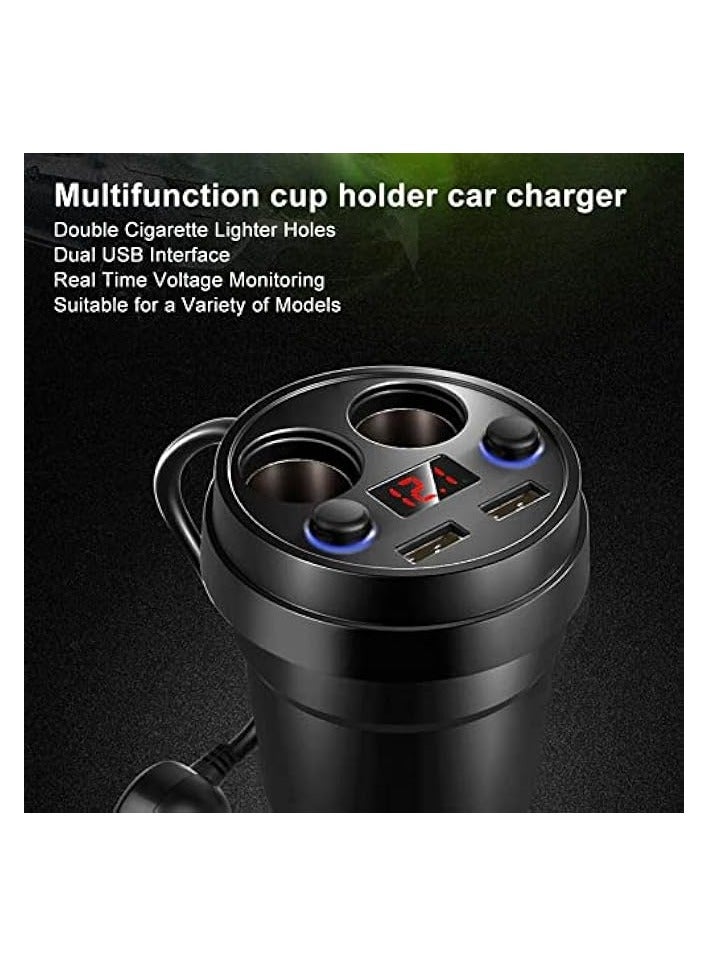 erorex 2 Sockets Car Cigarette Lighter Splitter, 12V/24V 120W Car Power Adapter Inverter, 3.1A Dual USB Port Car Quick Charging, Compatible with Phone Androids GPS Dash Cam  - Image 3