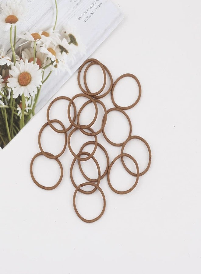 Joyeah 100 Pcs Baby Girls Hair Ties No Crease Hair Bands Elastic Ponytail Holders Thin Hair (2 mm x 2.5 cm,Light Brown) - Image 2