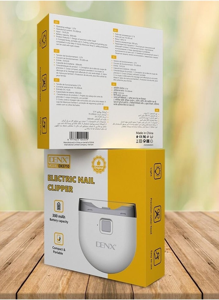 Denx Automatic Electric Nail Clipper, Nail Polisher, Nail Clipper And File 2 In 1, 2 In 1 Design, Usb Rechargeable Safe Nail Clipper For Kids, Seniors And Adults (White) - Image 2