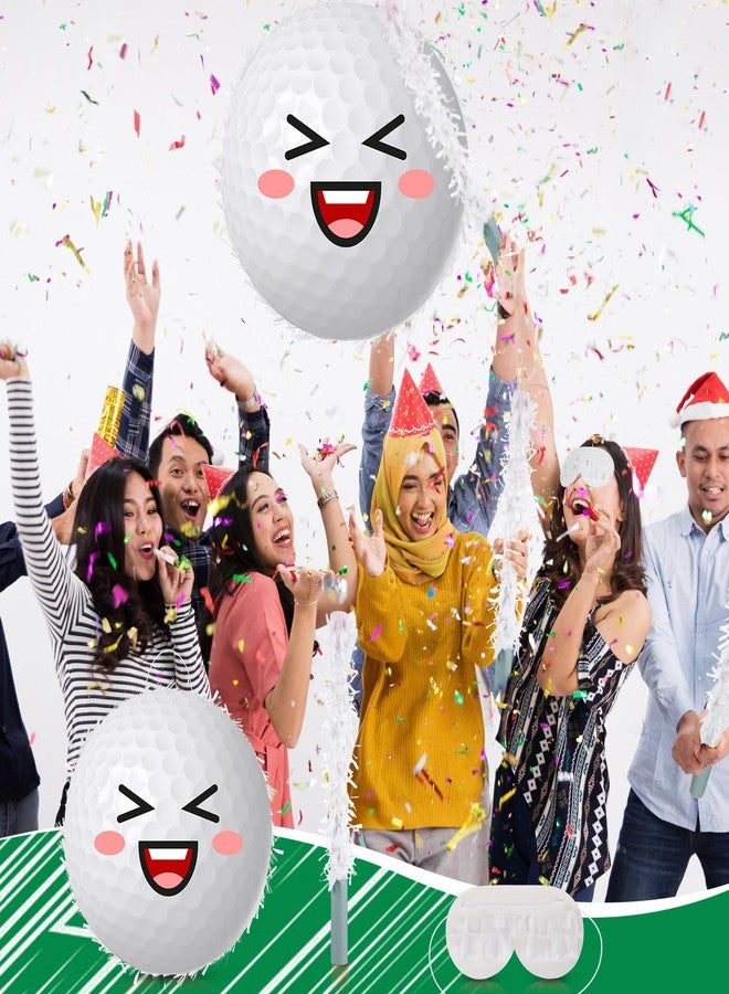 Poen مجموعة بينياتا غولف من بوين، حزمة بينياتا للحفلات مع عصابة للعينين ومضرب وورق ملون، مقاس 13 × 13 × 3 بوصة، بينياتا مرحة لحفلات أعياد الميلاد ذات الطابع الرياضي، ألعاب بينياتا، زينة - Image 4